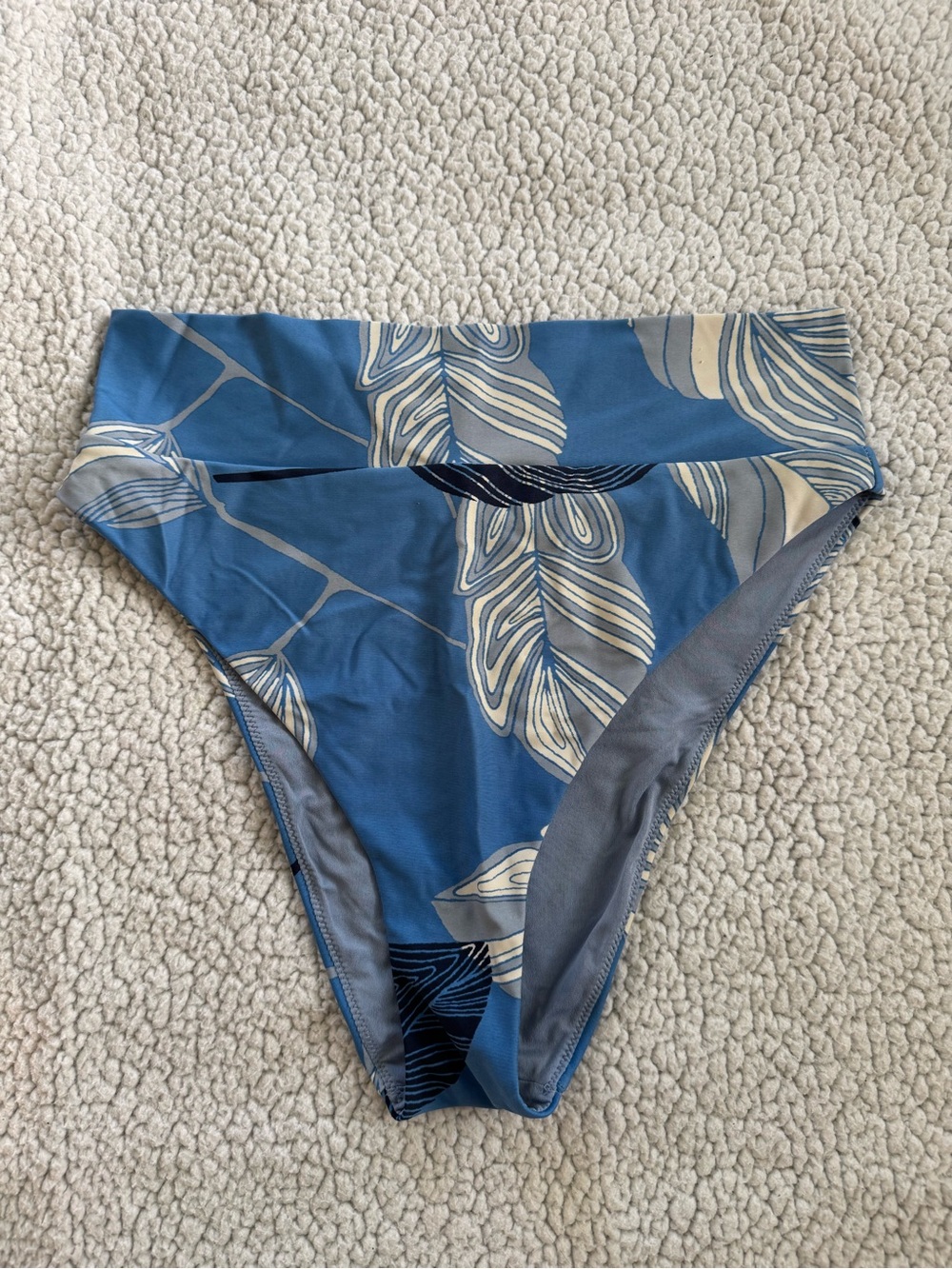 aerie Blue Floral High-Waist Bikini Bottom